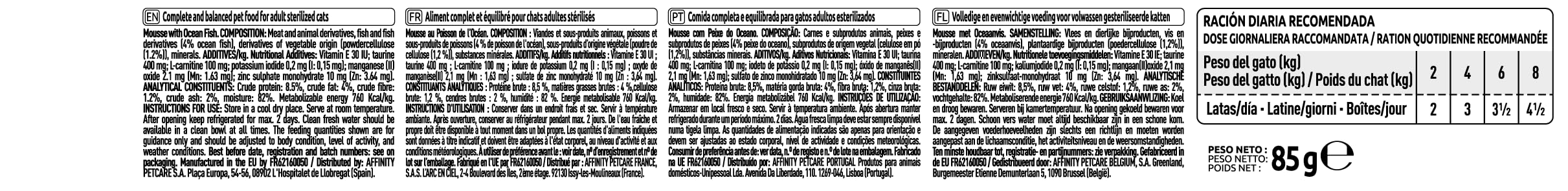Ultima Fit & Delicious Comida Húmeda para Gatos - Mousse con Pescado del Océano: 24 latas de 85g