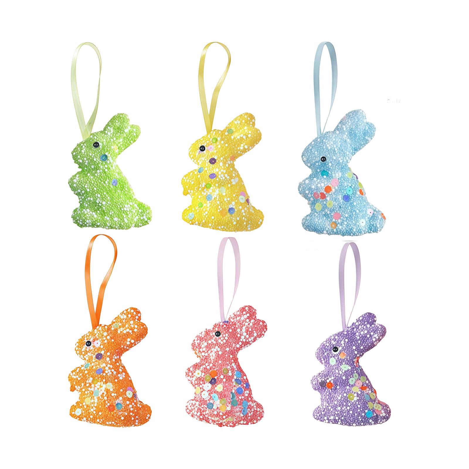 ZBIianxer Bright Easter Decors Set with Foam Rabbits and Carrot Ornament Party Supplies for Indoor Outdoors Use Spring Carrots