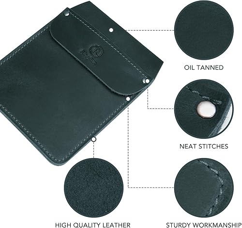 Vista 45 de RingSun Protector de bolsillo de cuero genuino para hombres, bolsa de herramientas duradera, protector de camisas de jeans para herramientas