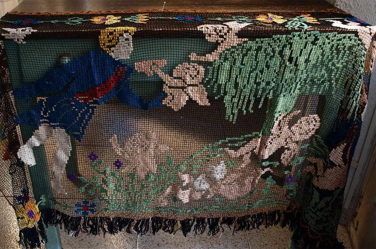 Amazon.co.jp: フィレレース 手刺繍 カーテン 190cm×87cm バランス 