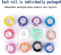 Vista 7 de Paquete de 24 vendajes cohesivos autoadhesivos de 1 pulgada x 5 yardas, cinta de primeros auxilios, cinta autoadhesiva elástica, atlética, cinta