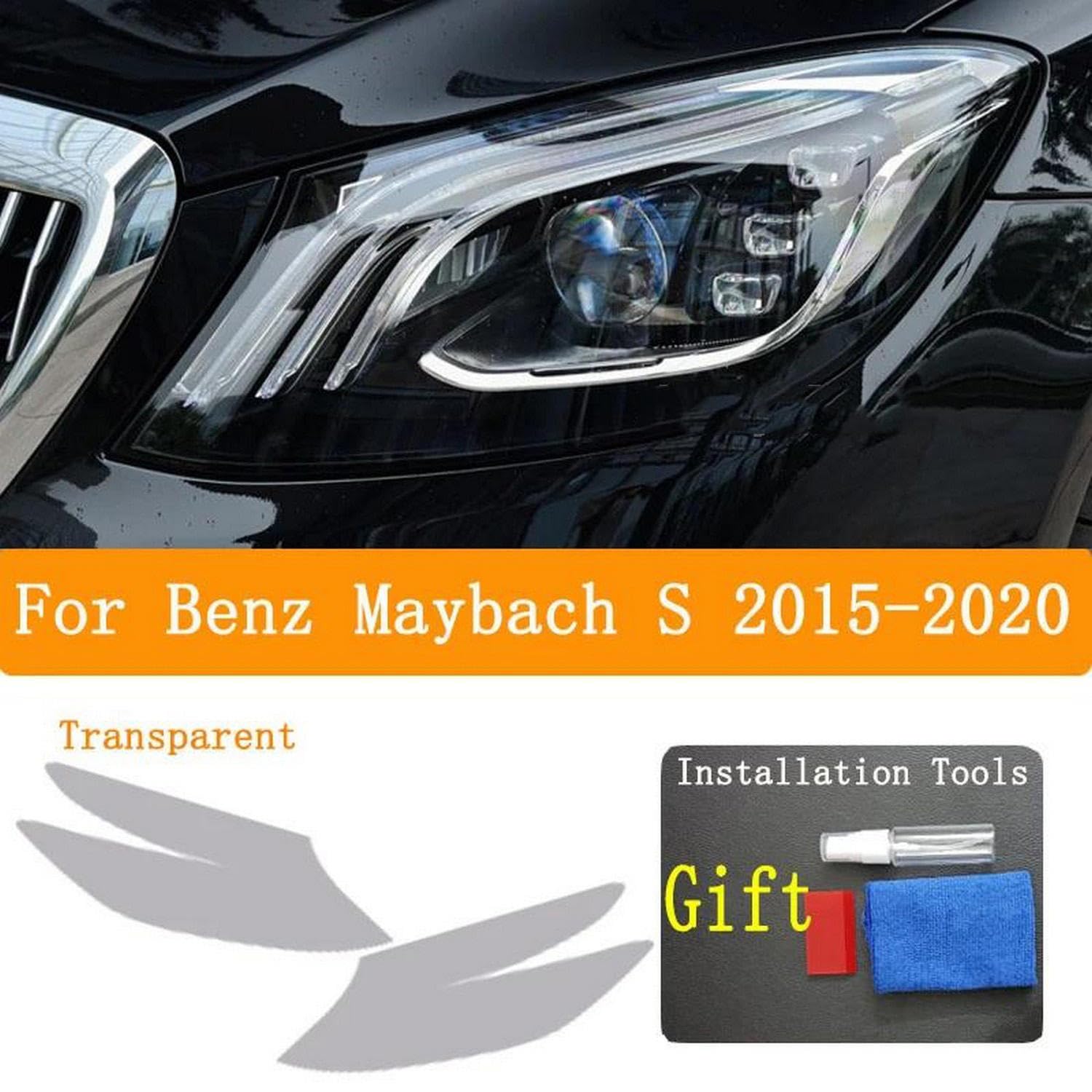 Reflektor samochodowy tylne światło folia ochronna reflektor winyl renowacja przezroczysta czarna naklejka na światło, do Benz Maybach S 2015-2020