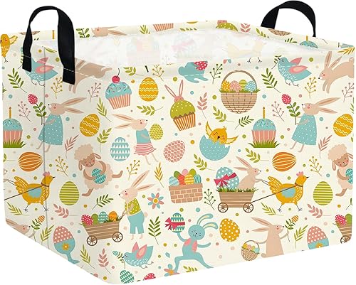 Miniatura 9 de FXOLCSHE - Cesta rectangular de animales, cesta de almacenamiento impermeable para recámara, cesta de guardería, cesta de almacenamiento para