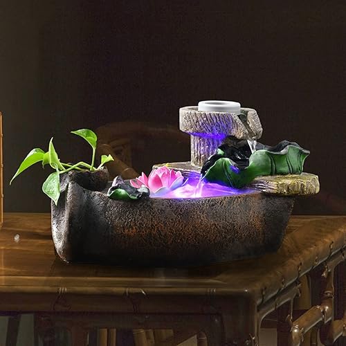Miniatura 4 de Indoor Water Fountain Tabletop Fountains Tabletop Fountain Ornaments Atomization Humidifier Landscape Office Landscaping Flowing Water Fountain Home