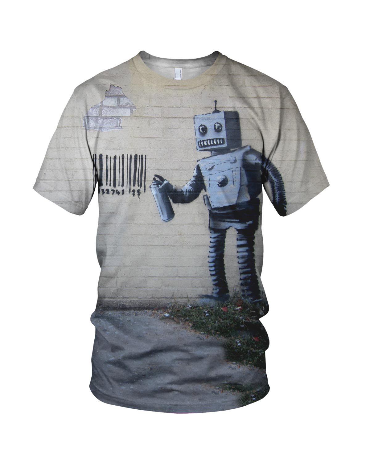 Banksy Street Art Robot Coney Island Men's Fashion T Shirt