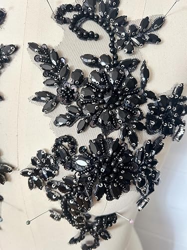 Vista 29 de Disfraces de costura, parches y apliques de encaje, adorno de decoración de pecho con cristales acrílicos de cristal, diamantes de imitación