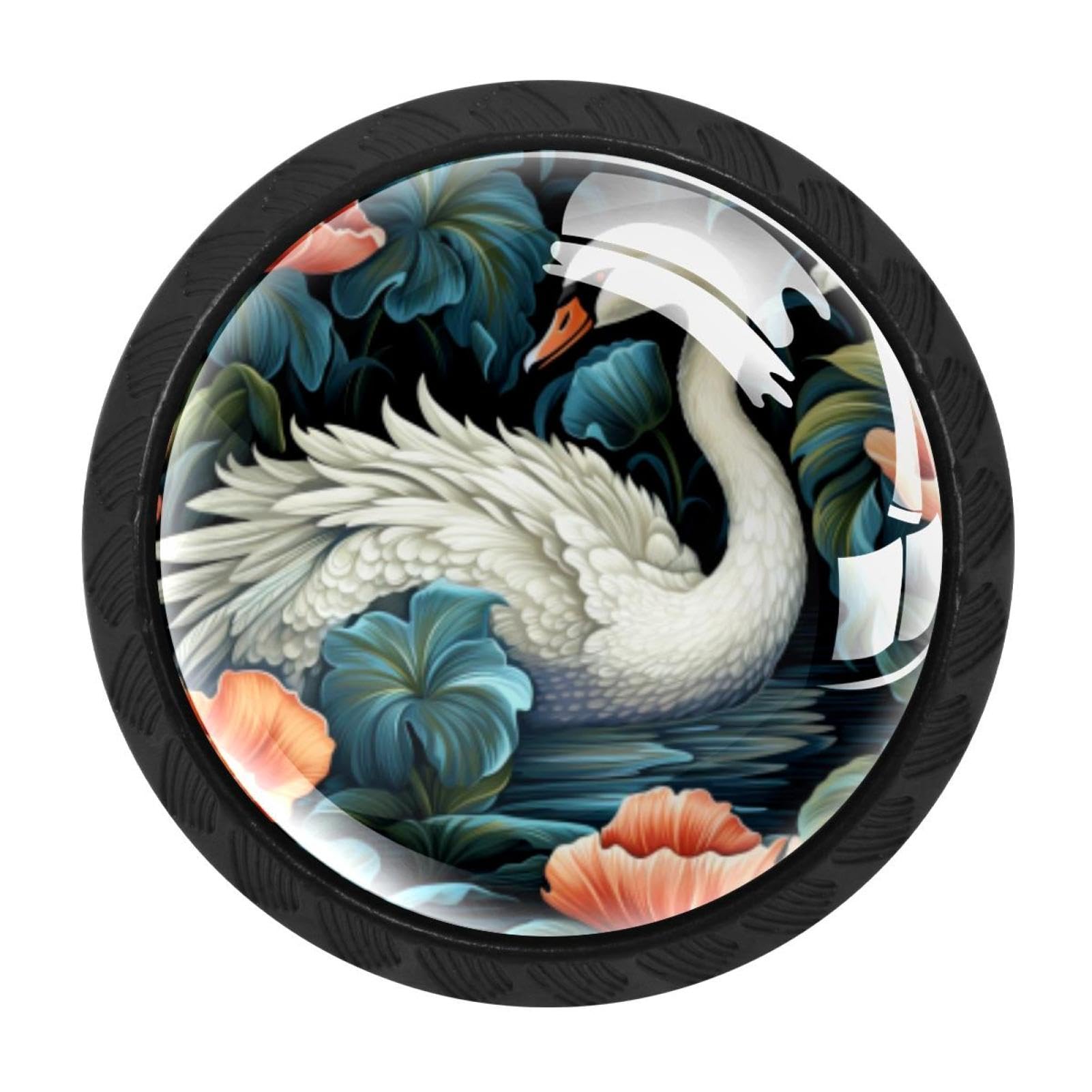 CHENZZZZ 4 Pieces Kitchen Cabinet Drawer Dresser Door Knobs Pulls Handles, Swan