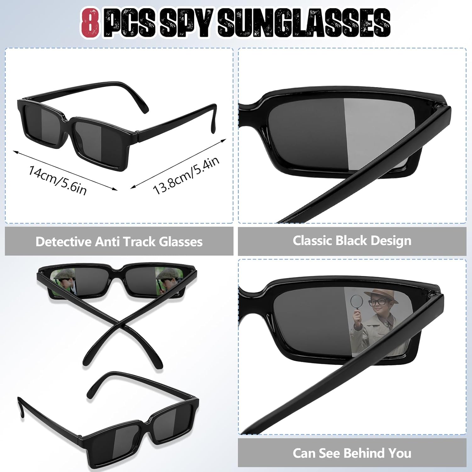 132Pcs Spy Detective Party Favors Birthday Supplies for Kids Birthday Supplies-Secret Agent Name Tags,Invisible Ink Pen,Magnifying Glass,Detective Glass,Ink Pad,Top Secret Sticker,Fake Mustache - Image 2