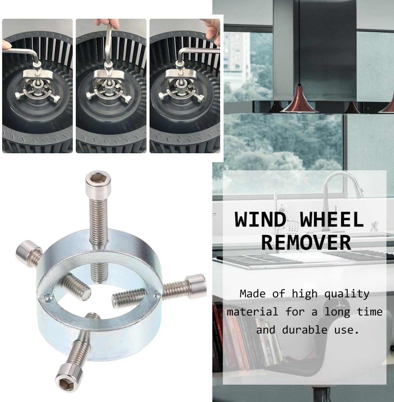 Cabilock Range Hood Wind Wheel Puller Fan Impeller Removal Tool Durable Corrosion Resistant Hand Tool for Kitchen Appliance Maintenance