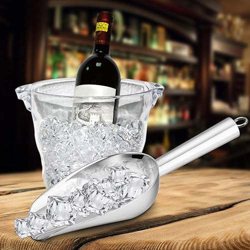 Miniatura 4 de P&P CHEF - Cuchara de hielo para alimentos, cuchara grande de acero inoxidable de 24 onzas, cuchara de metal para palomitas de maíz para boda,