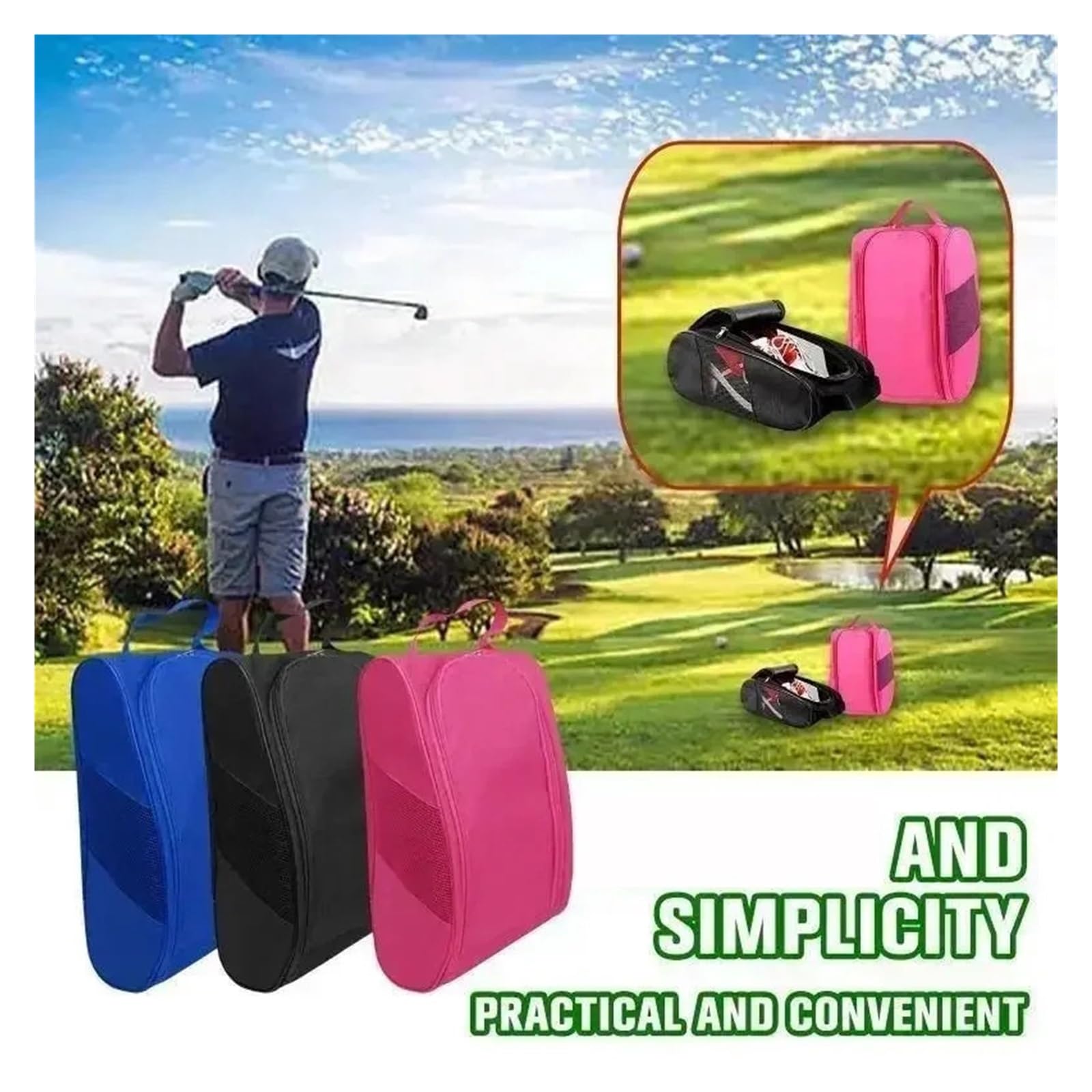 Borsa per scarpe Borsa for riporre scarpe da golf portatile. Scarpe viaggio for il trasporto all'aperto