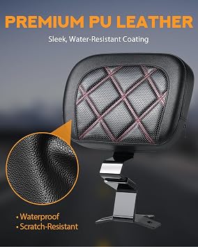 PBYMT Adjustable Driver Backrest, Plug-in Rider Backrest Fit for Harley Davidson Touring Street Glide Road Glide Electra Glide Road King 20092024, Red