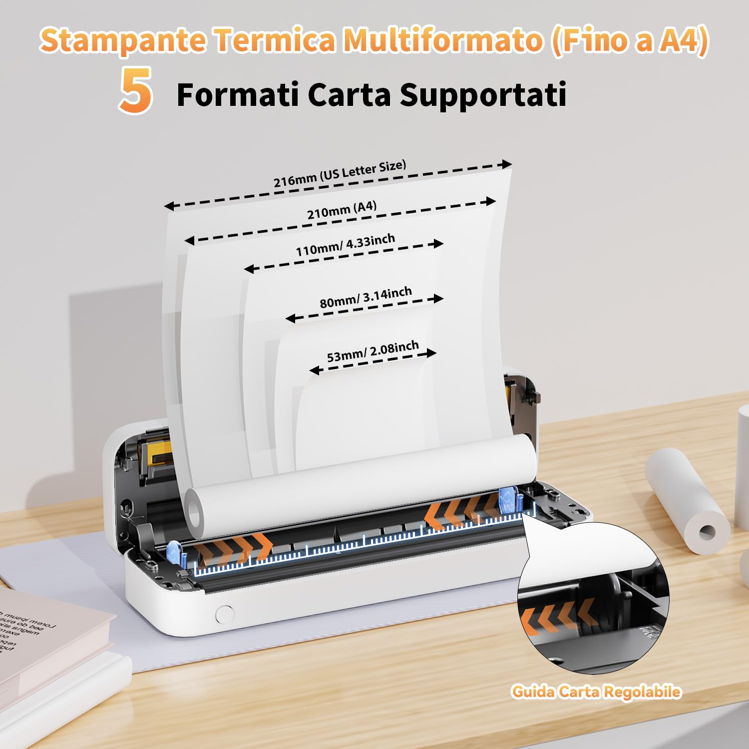 Stampante Portatile Phomemo M833 A4Bluetooth - Dettaglio