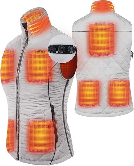 Armorget Verwarmd vest voor dames en heren, verwarmd mouwloos vest met
