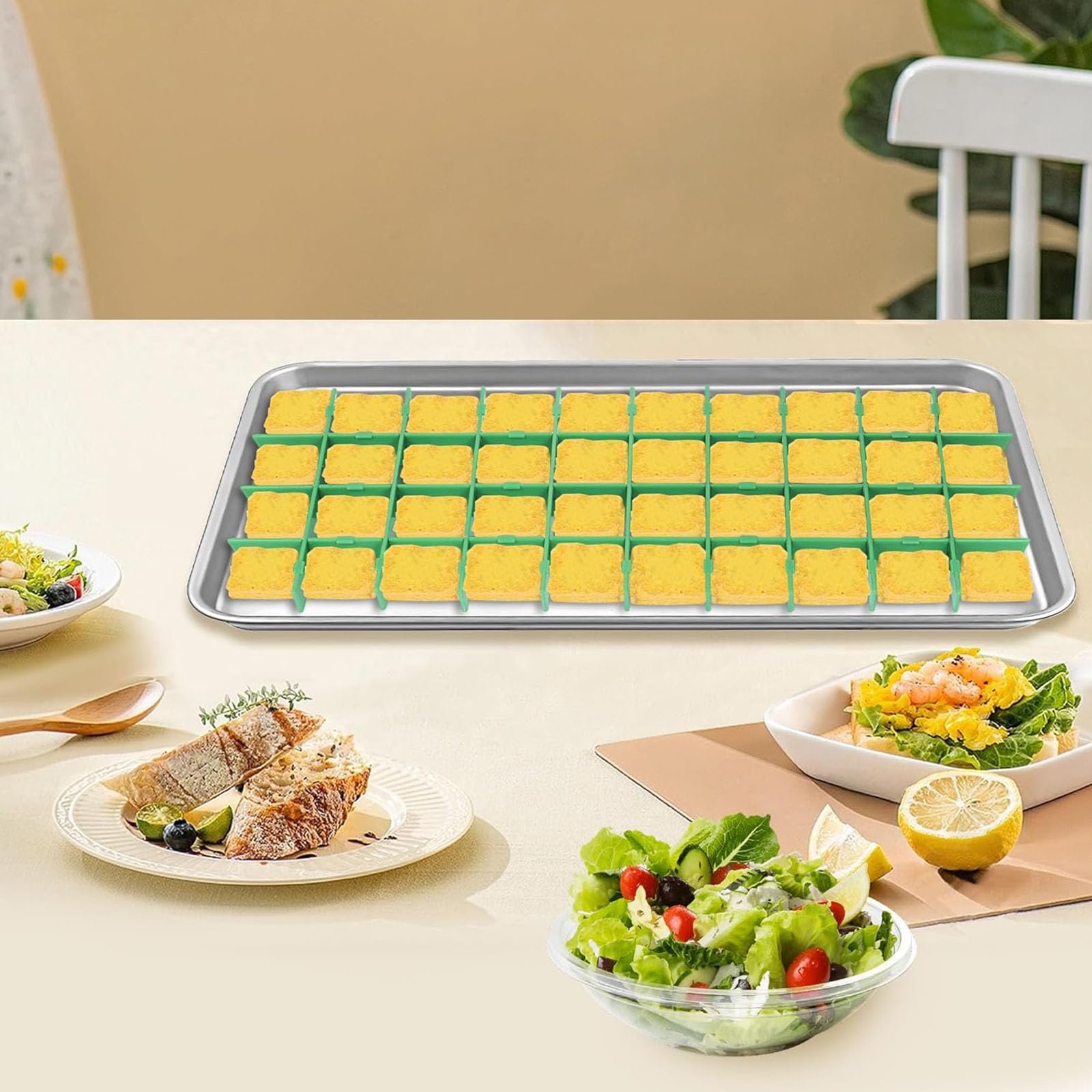 5 x Silikon-Gefriertrockner Trennwand Gefriertrockner Zubehör für Obst, Gemüse, Mahlzeiten, Küchenzubehör, Süßigkeiten, Gefrierfach mit Trennwänden