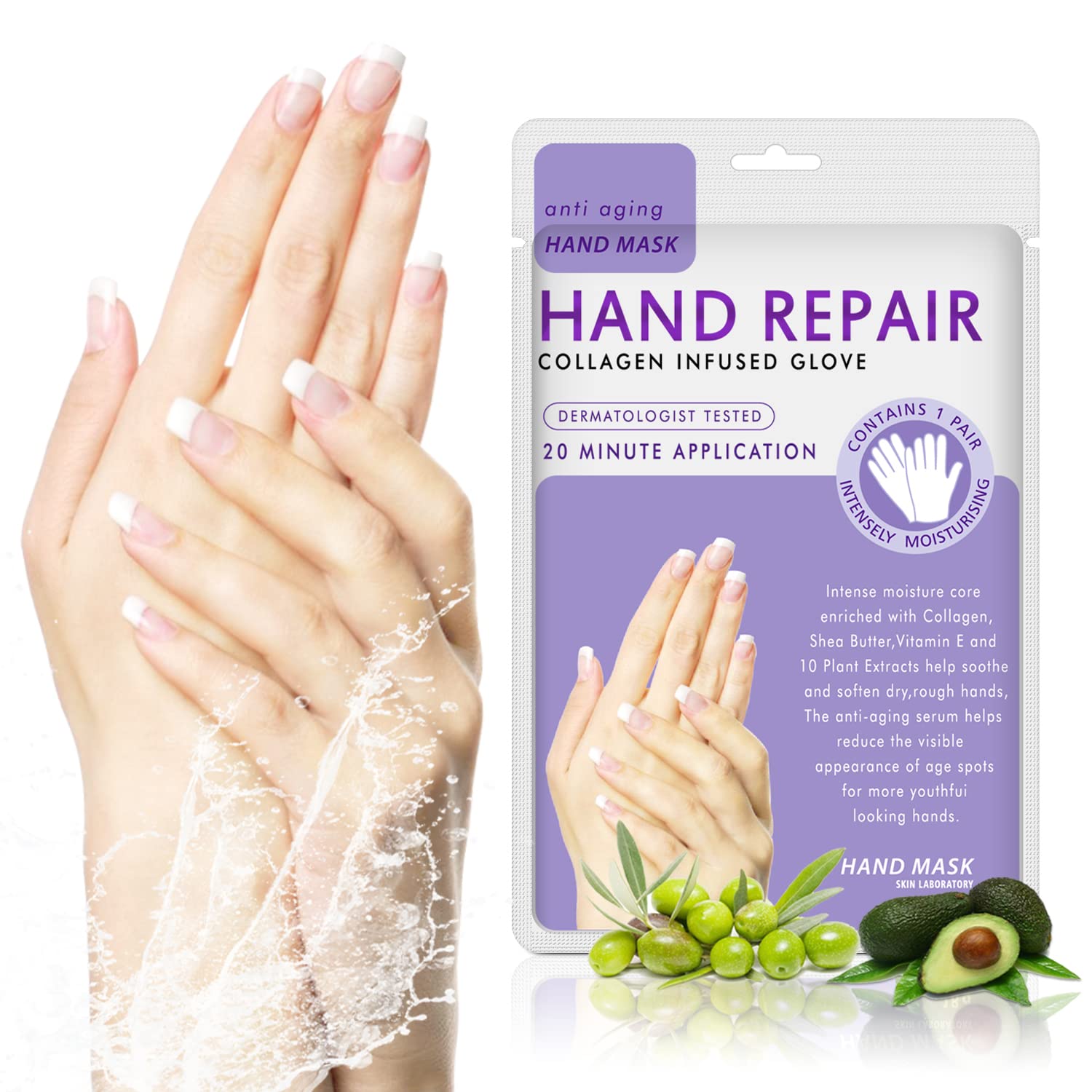 Aliver 5 Pairs Hands Moisturizing Gloves, Hand Skin Repair Renew Mask,Cracked Intense Nutrition Cream Mask
