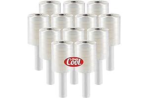 12 Pack Mini Industrial Strength Hand Stretch Wrap 5\" 1000 Ft, 80...