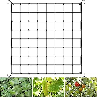 Zikenis Wachsen Zelt Netz 100 x 100 cm, Scrog Netz,Elastisches Mesh Zelt Ranknetz,Grow Netz mit 4 Haken,für GemüSe-,Obst-Und Blumenpflanzen Verwendet,für Hof,Gartenarbeit,Garten,Balkone (100 x 100 cm)