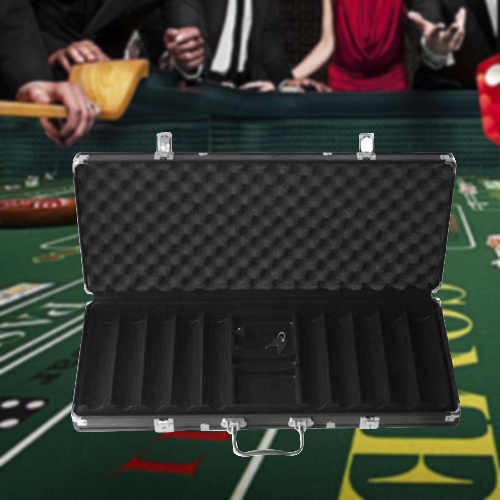 Mallette Chips Boîte de Rangement Robuste PP avec Protection Partitionnée Grande Capacité Transport Facile Adaptée pour Adultes Utilisation à La, Noir