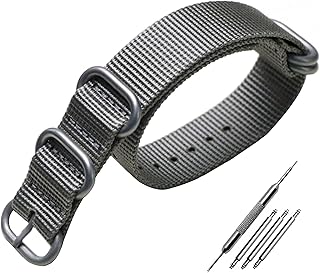 Nylon Watch Band, Premium Military Ballistic Watch Strap 18mm 20mm 22mm 24mm One-Piece Watch Replacement Band with Heavy Buckle for Men Women Watches and Smartwatches