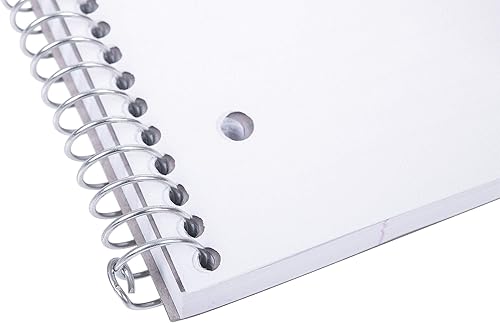 Miniatura 6 de Mintra Office Cuadernos de espiral duraderos, 1 materia, (blanco, paquete de 3 con rayas anchas), 100 hojas, bolsillo de polietileno, cubierta