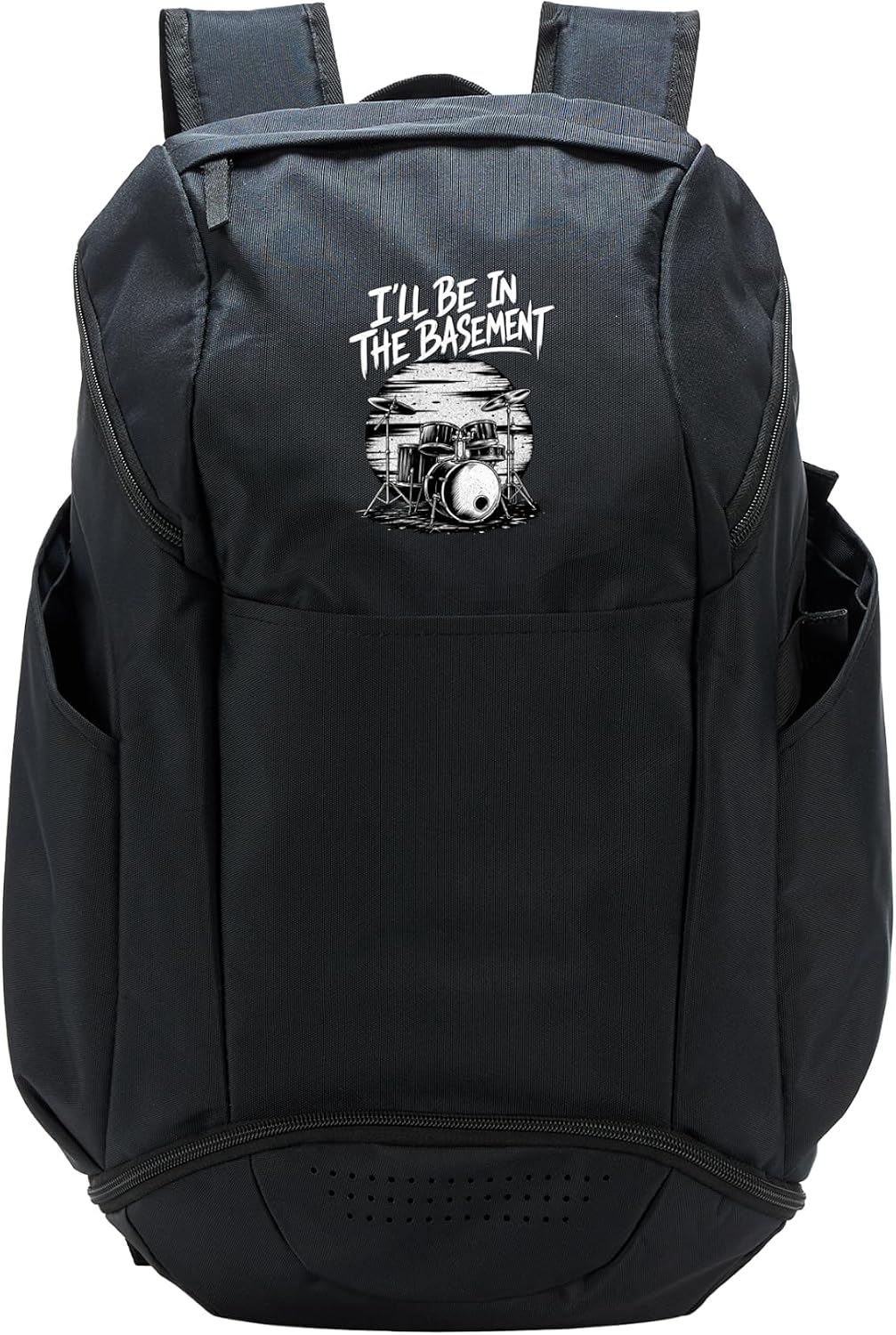 I'll Be In The Basement Drum Set Illustration Sport Backpack