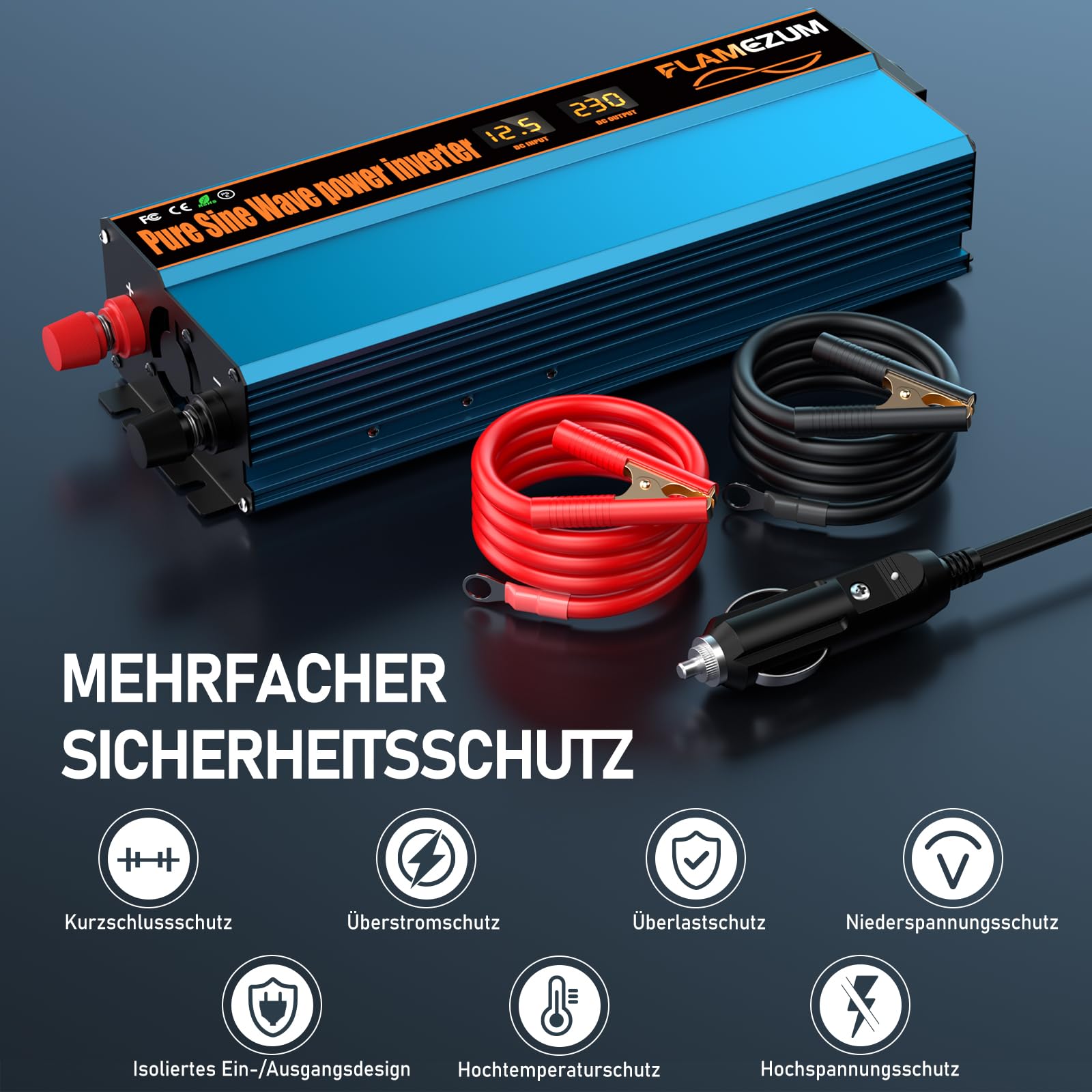 Xenteq ppi-1000-212CP zuivere sinus inverter / omvormer 12 Volt 1000 watt - Accu Service Holland