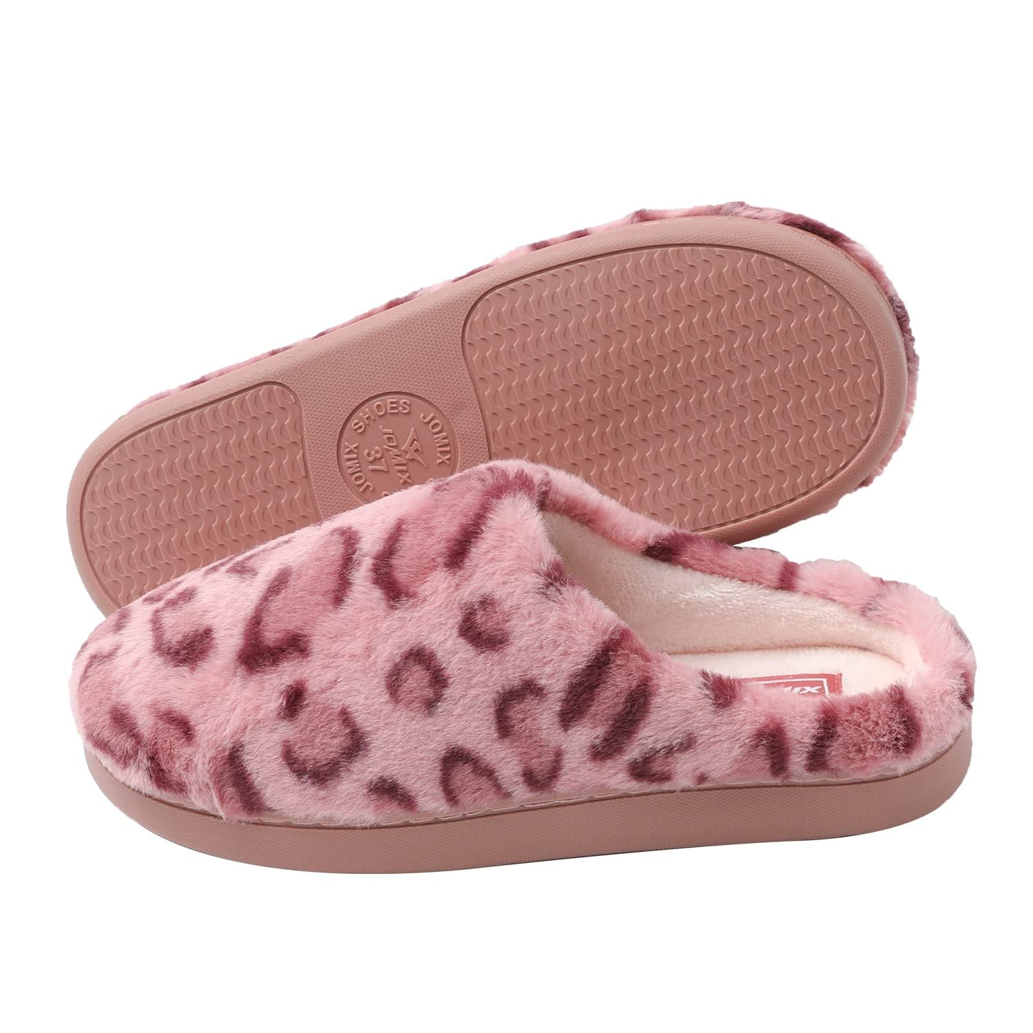 JOMIX Pantofole Donna Invernali Comode Ciabatte Pelose Calde Leopardate