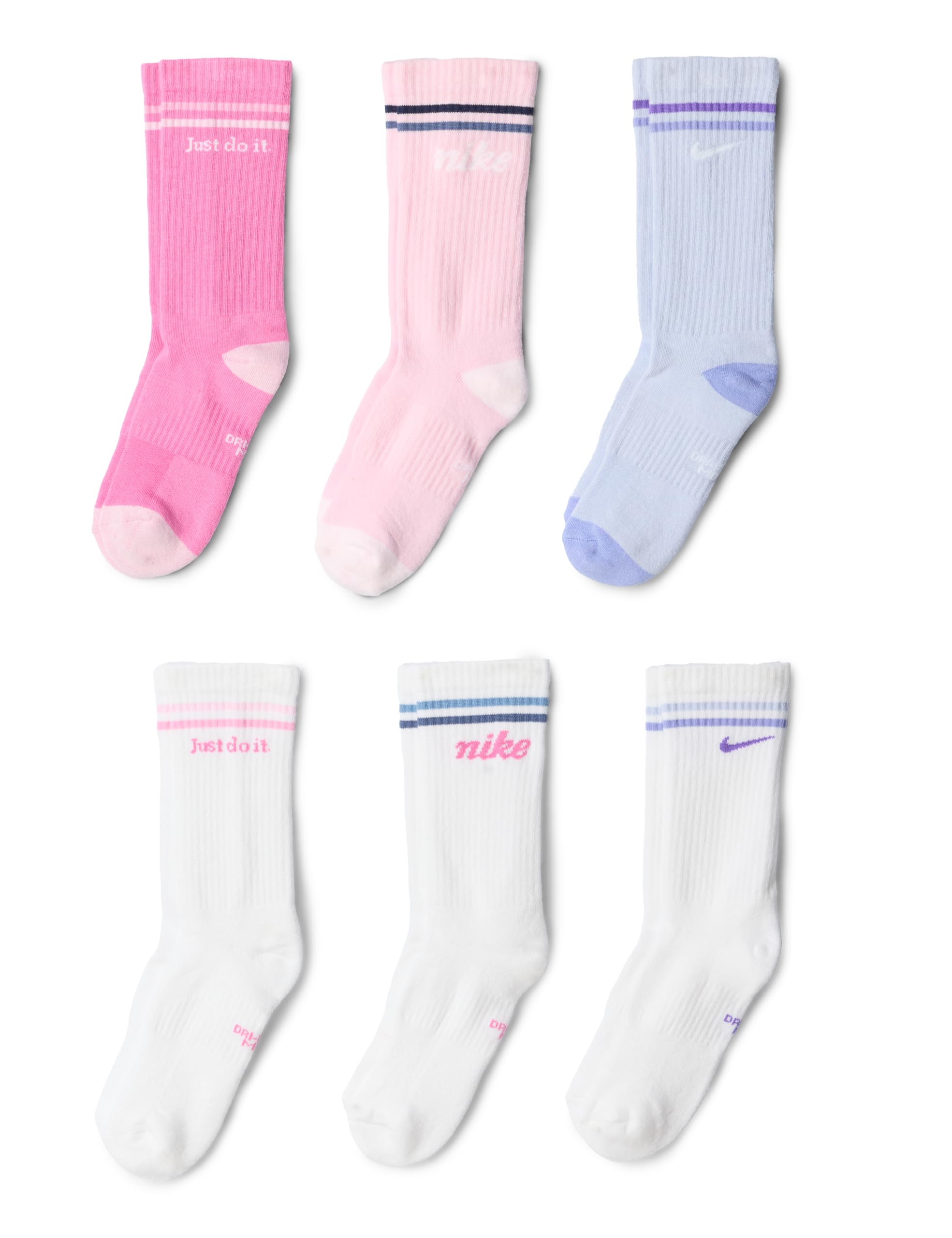 Nike Unisex Kids' Everyday Cushioned Crew Socks (6-Pack) | Boys and Girls