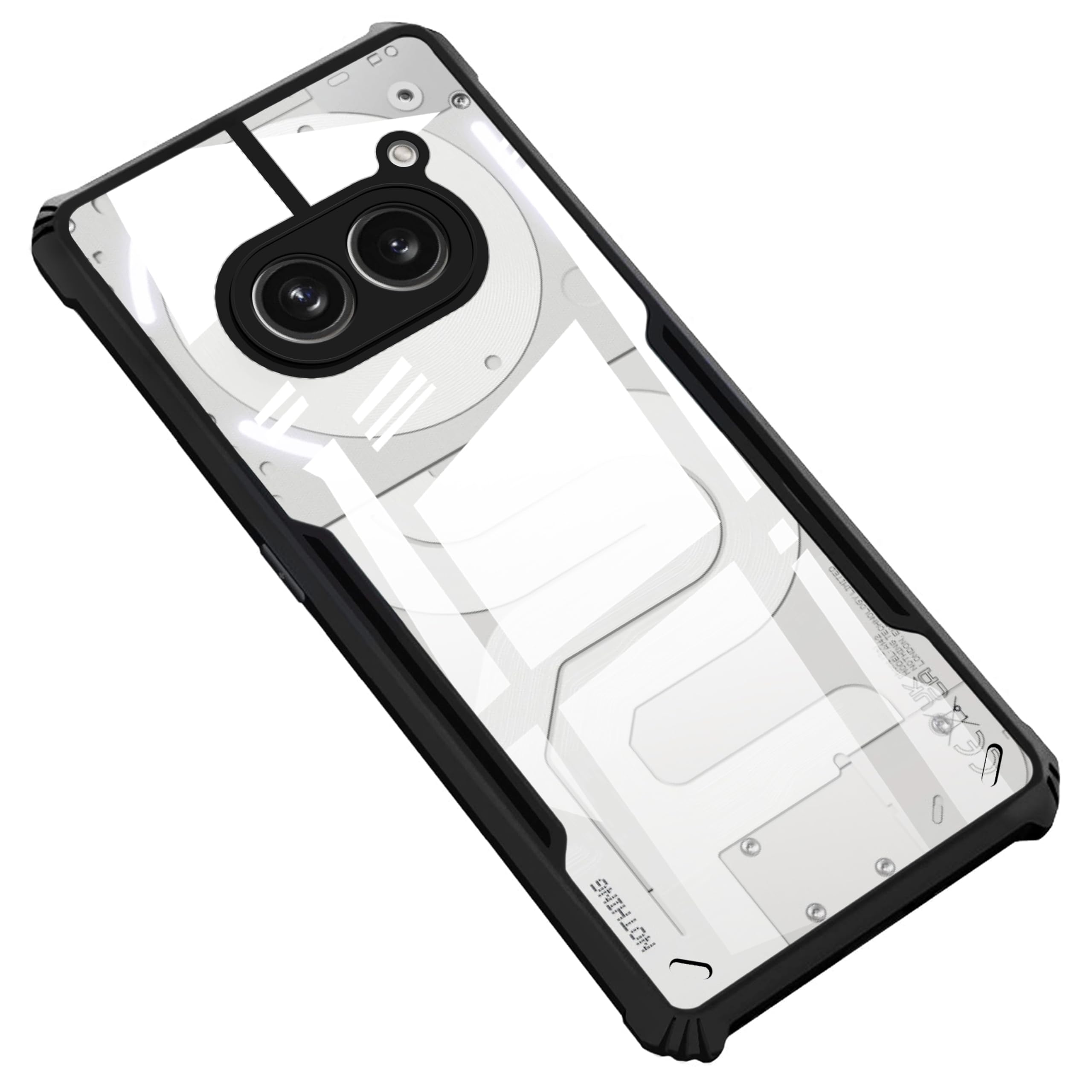 Amazon Brand - Solimo Back Case Cover for Nothing Phone 2a | Compatible for Nothing Phone 2a Back Case Cover | Clear Case with Camera Protection | (TPU + PC | Matte Black)