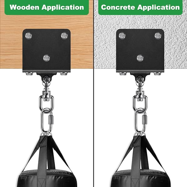 SELEWARE Support de sac de frappe pour sac lourd, capacité de 453,6 kg, rotation à 360 °, support de sac de boxe, support de sac de boxe, support de sac lourd en acier robuste pour entraînement de - 4