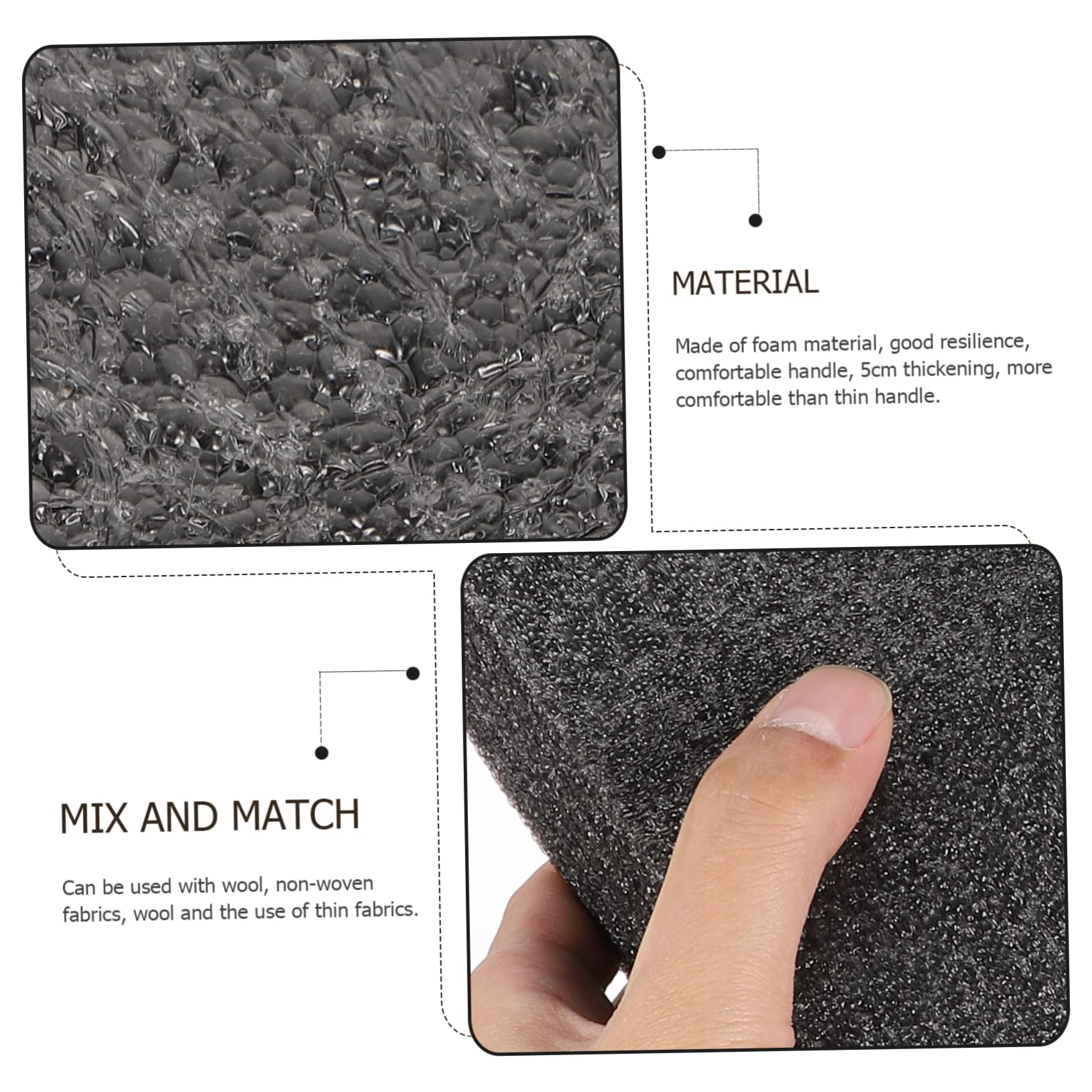 OSALADI Wool Felt Fabric Felting Needle Mat Craft Mat for DIY Projects Needle Felting Pad Black