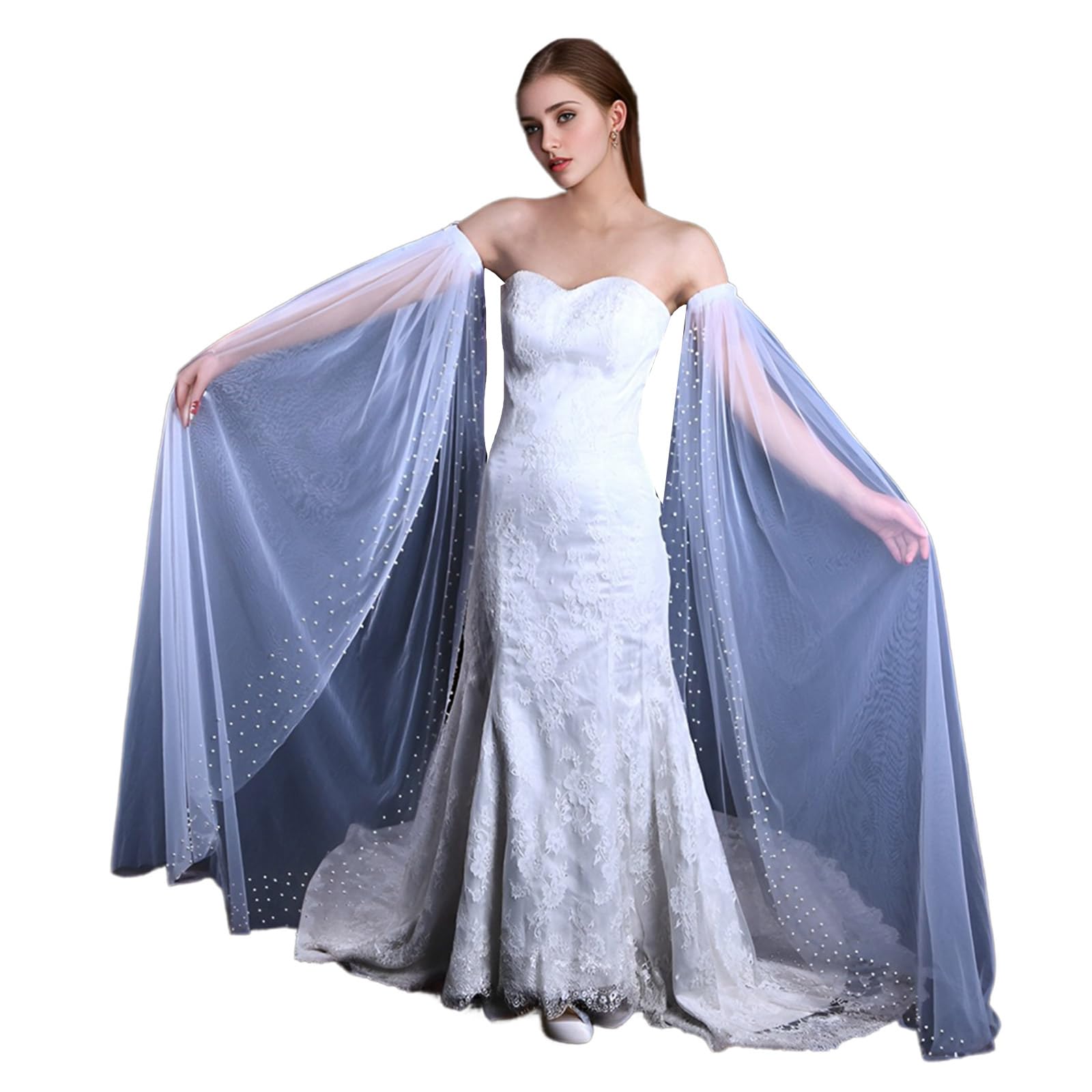 Velo mangas de brazo para bodas y vestidos largos elegantes de fiesta o graduación 7