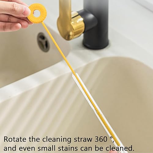 Vista 2 de 1 paquete de cepillo de silicona para botellas, cepillo limpiador de pajitas pequeñas, cepillos de limpieza de botellas de 9 pulgadas, cepillo