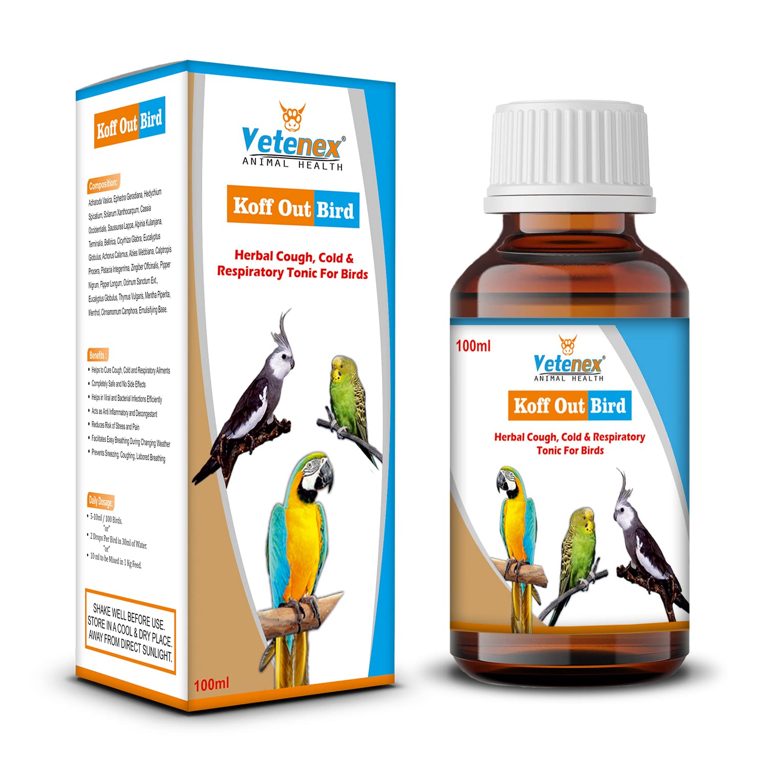 VETENEX Koff Out Bird - Respiratory Syrup, Cough, Cold Supplement for Birds - 100 ML (B0C2QB9KSY) Amazon Price History, Amazon Price Tracker