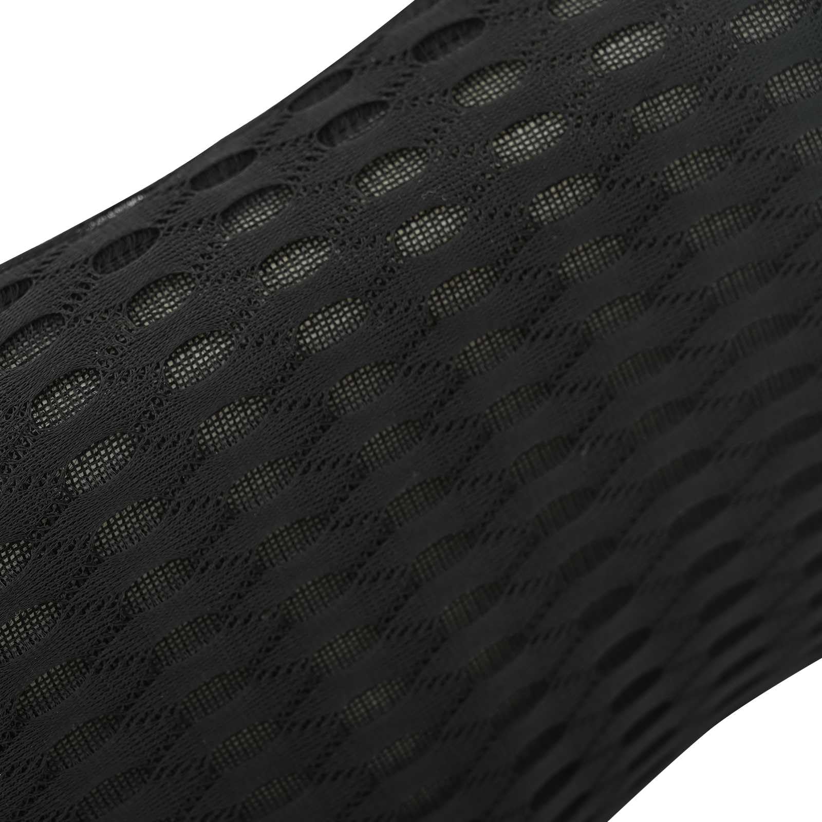 Cojín de respaldo negro de espuma viscoelástica 46 x 24 x 11 cm, acolchado ergonómico con funda de malla transpirable, lavable para dormir de espalda y postura relajada en interiores