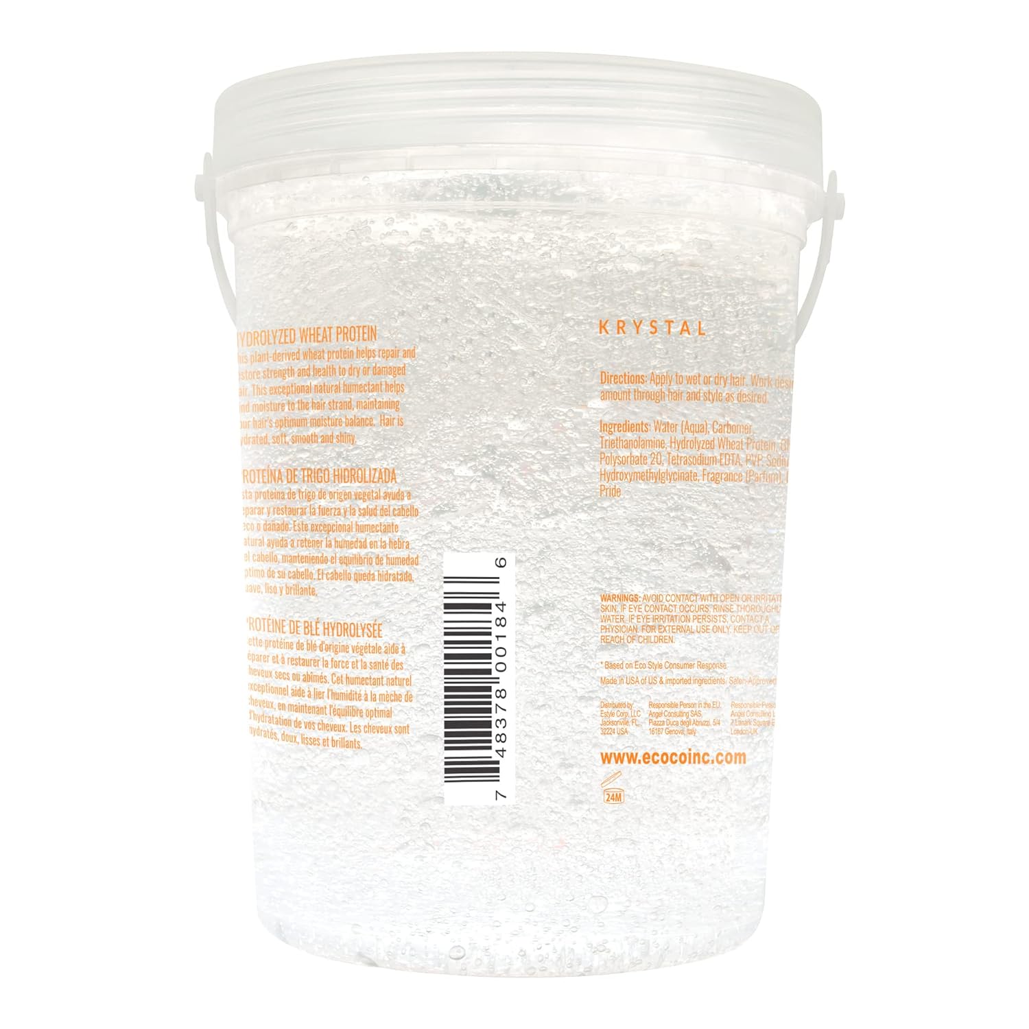 Eco Style Krystal Styling Gel - Adds Body and Shine to all Styles - Moisturizes and Maintains Healthy Hair - Strong, Weightless Hold - Ideal for any Hair Type and Color - Leaves No Residue - 80 oz