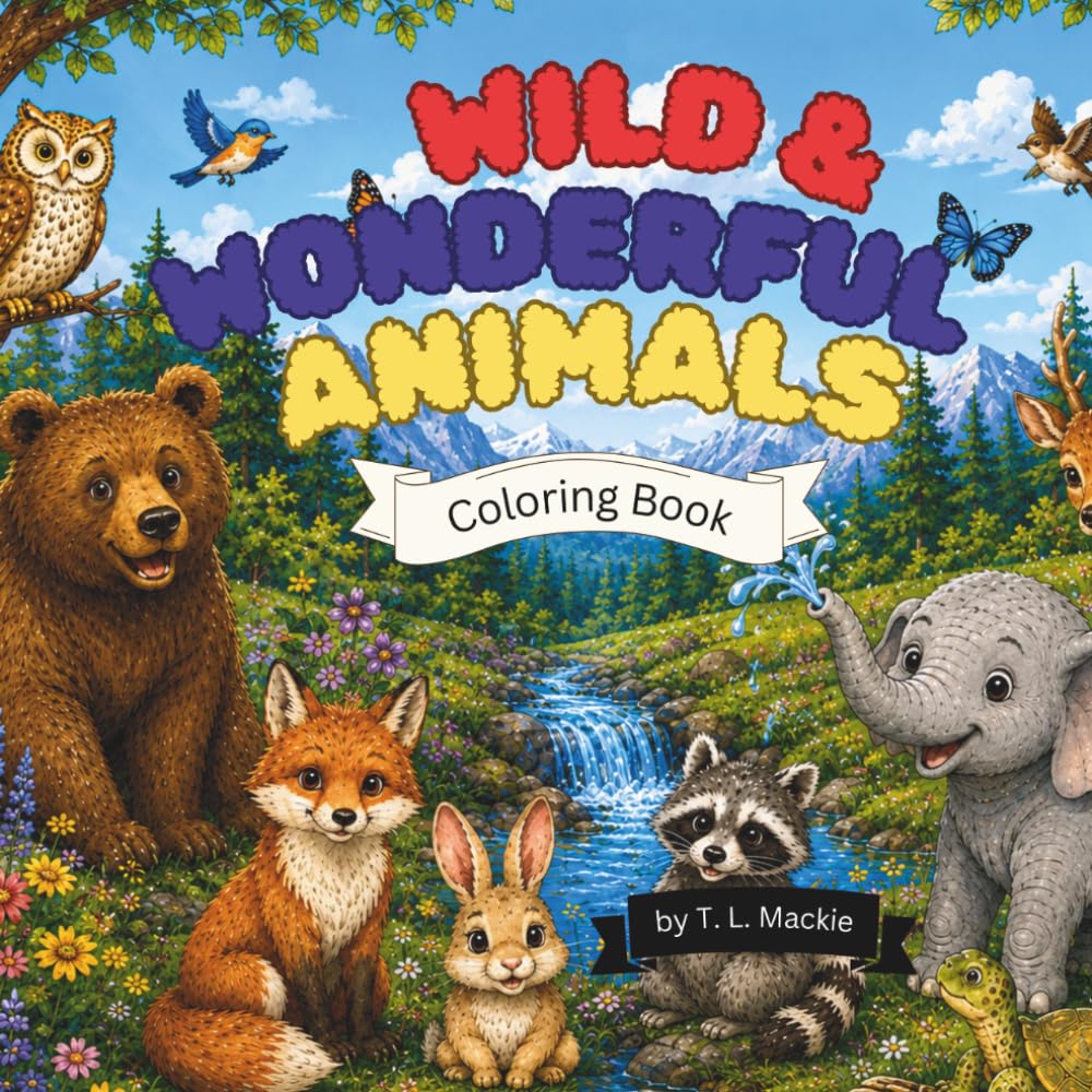 Wild & Wonderful Animals: Coloring Book