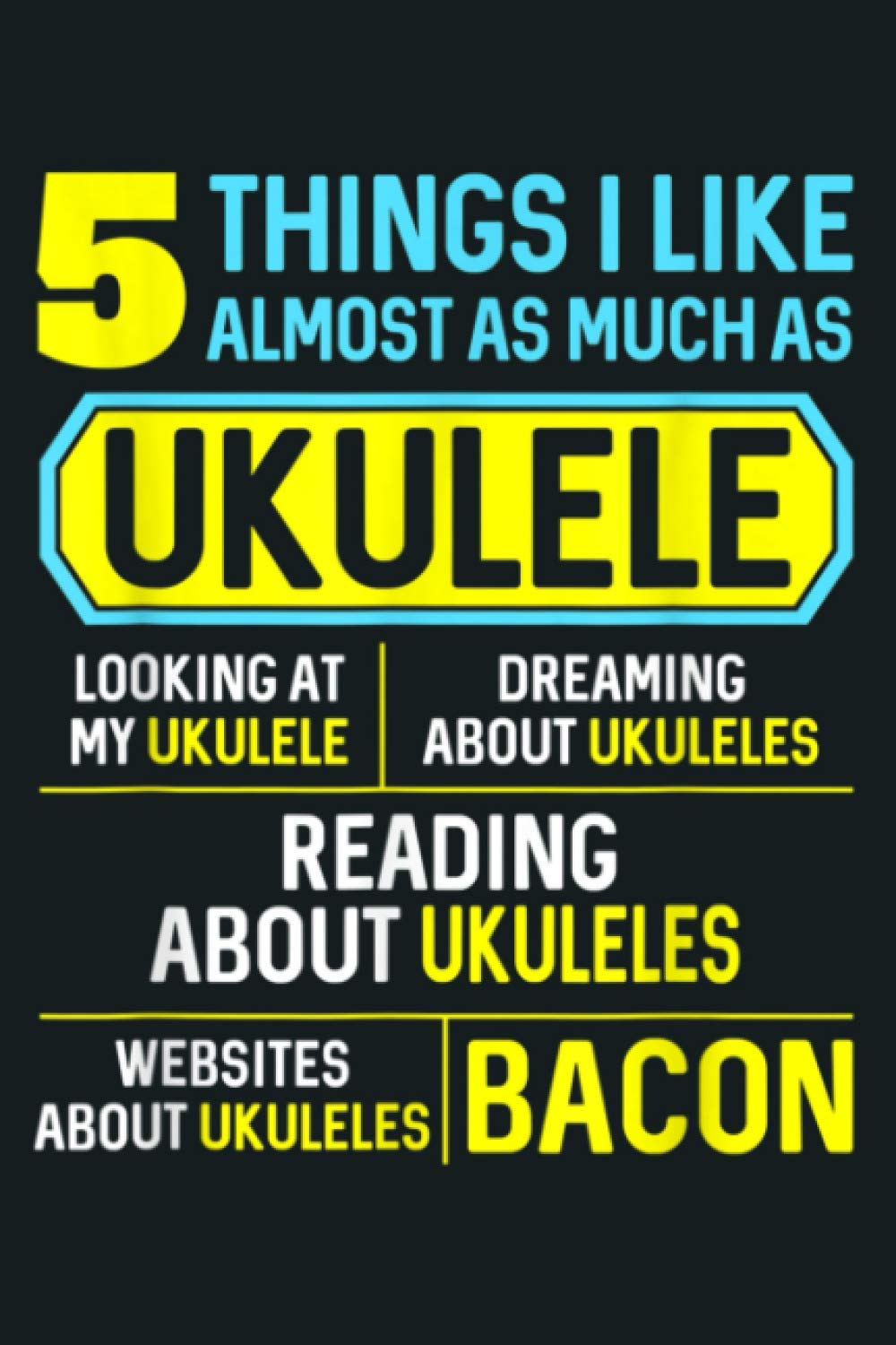 5 Things Ukulele Hawaiian Gifts For Men Women Kids: Notebook Planner - 6x9 inch Daily Planner Journal, To Do List Notebook, Daily Organizer, 114 Pages