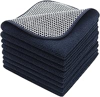 Vista 8 de Paños de microfibra de secado rápido, trapos de limpieza de cocina, trapos para el polvo, paños ultra absorbentes sin pelusa con lado de limpieza