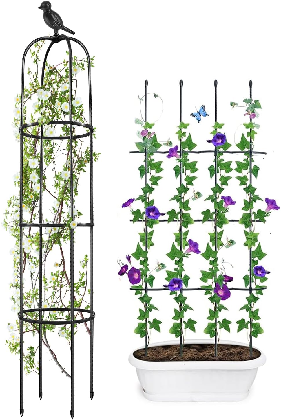 Garden Obelisk Trellis for Climbing Plants Outdoor 57inch Rose Bush Round Trellis