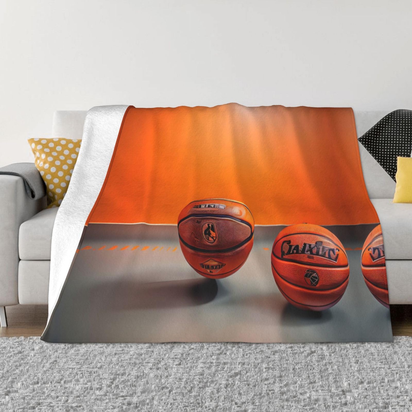 Couverture polaire basketball orange, le cadeau idéal pour fan de basket