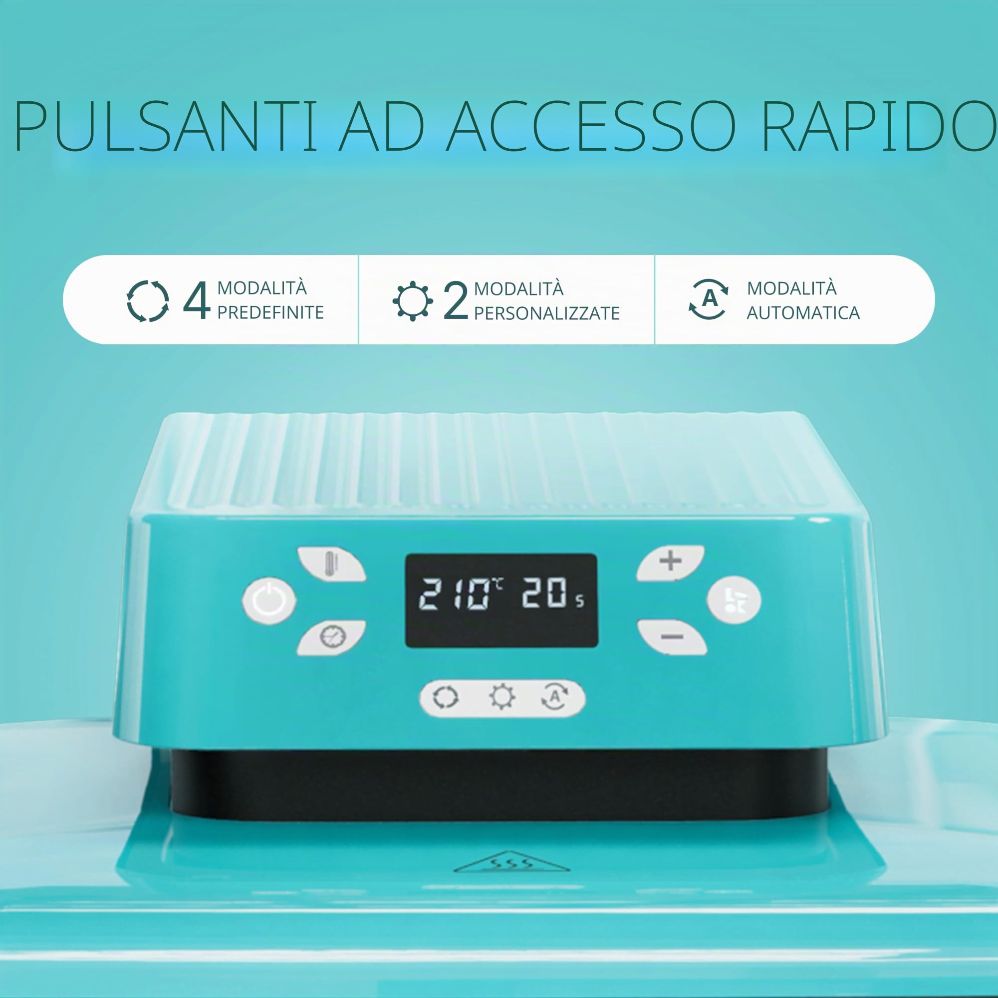 LOKLIK - Pressa Termica Automatica per Personalizzare Magliette, Maglioni, Coperte, Asciugamani, Borse e Altri Tessuti Pressa Riscaldante Compatta Termoadesiva Stampa Tessile (Blu)