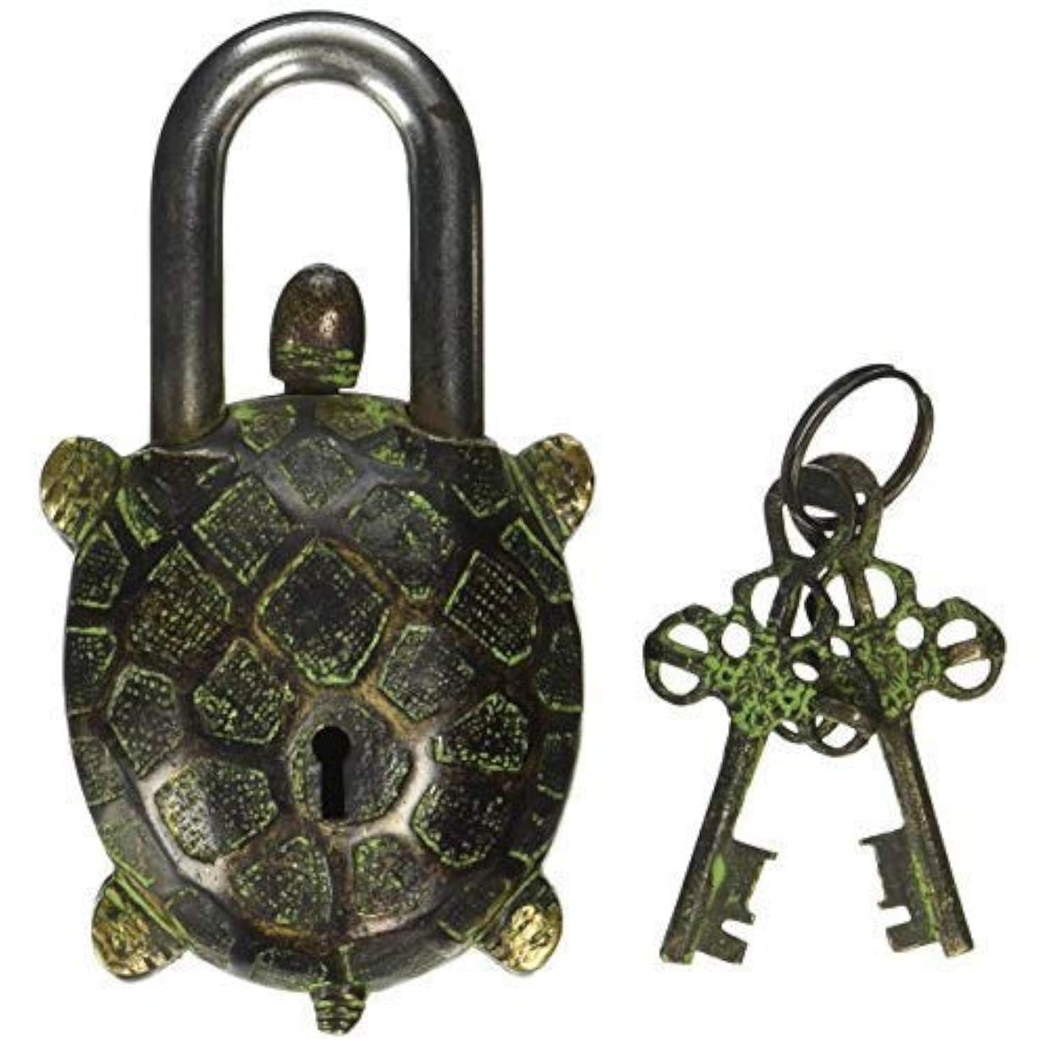 IBLAY - Padlock with Keys - Working Functional (Tortoise Lock Key) Brass Lock, Multicolor