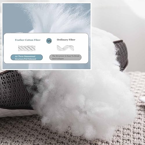Miniatura 5 de Almohada cervical para mejorar el sueño, cómoda almohada de plumón de ganso, almohada cervical ergonómica con contorno de cuello para dolor de
