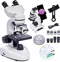 Vista 7 de Microscopio compuesto binocular,Microscopio LED Binoculares Compuesto, 200X-5000X Ampliación,Microscopio compuesto profesional con campo amplio