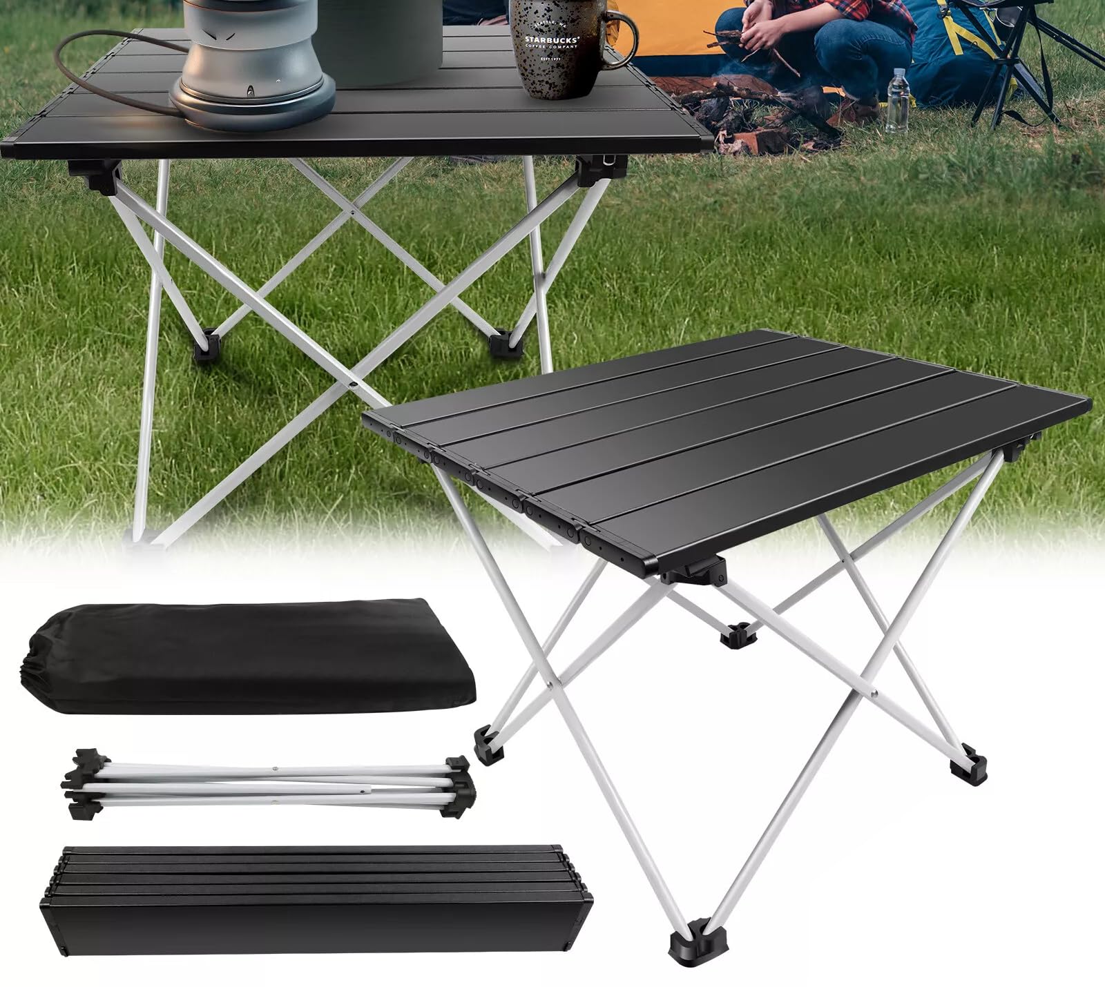 Table pliante portable Lucn 40x35cm camping et jardin