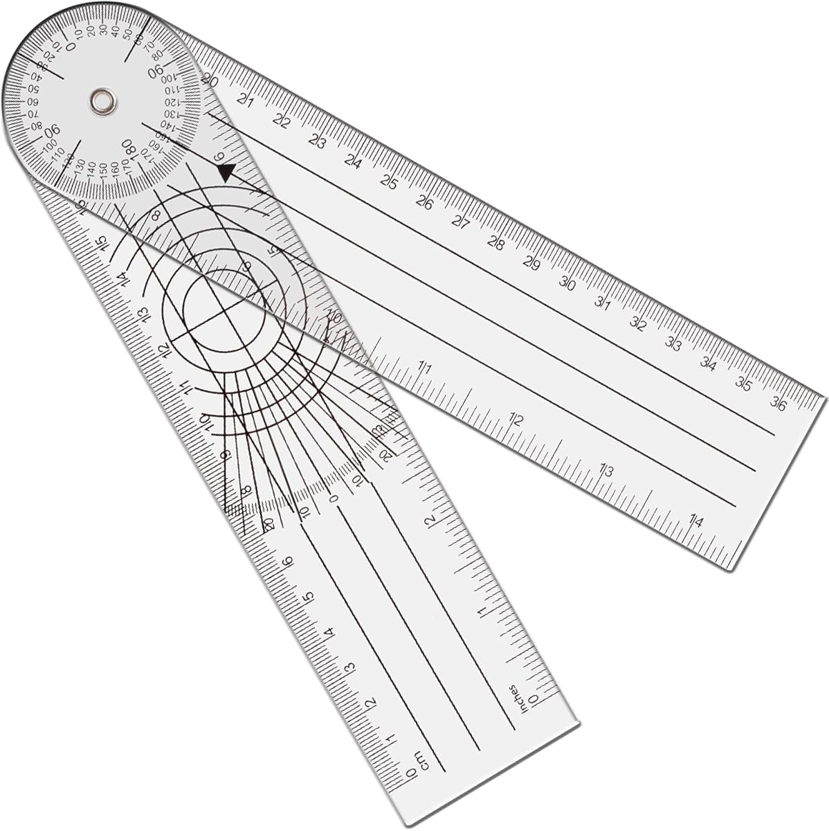 OIIKI 1 PCS Goniometer 8 inch, 360 Degree (Plastic)