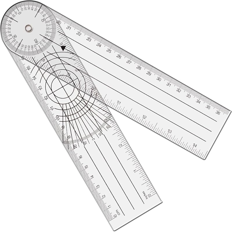 OIIKI 1 PCS Goniometer 8 inch, 360 Degree (Plastic)