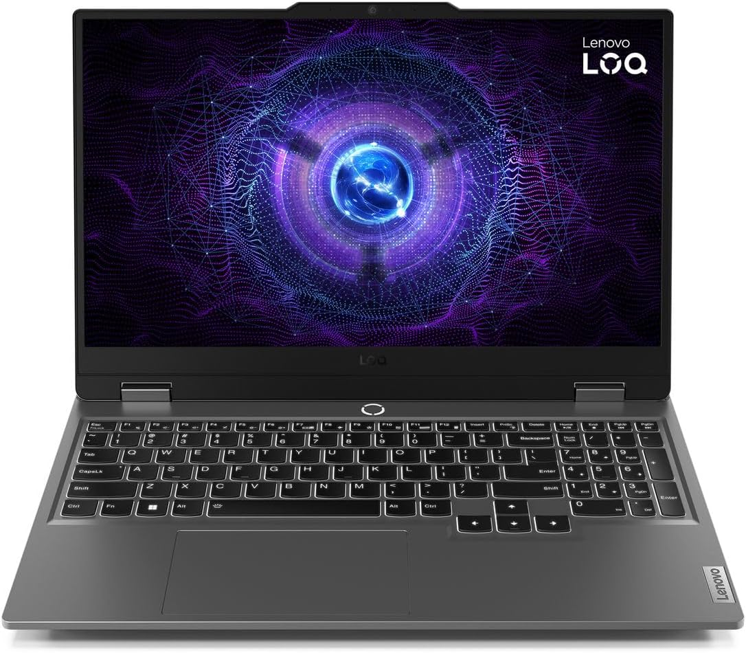 Lenovo LOQ 15IAX9 Gaming Laptop with LA1 AI Chip, 15.6" FHD 144Hz Display, Intel i5-12450HX, 12GB RAM, 512GB SSD, RTX 3050 6GB, Backlit Eng- Ar KB, Win 11, Luna Grey - [83GS0079AX]